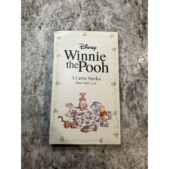 Disney Accessories - New Disney Winnie the Pooh Women's Graphic Crew Socks, 3 Pack, Sizes 4-10